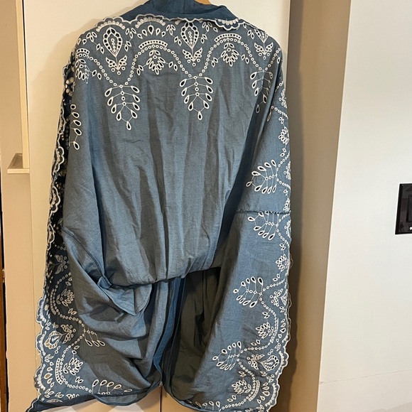 Anthropologie The Tommie Denim Eyelet Trim Dress Size Small NWT - Picture 14 of 16